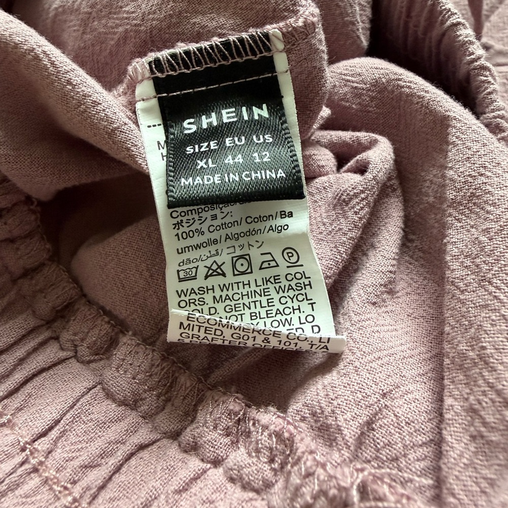 SHEIN Mauve Textured Pants - Picture 2 of 9